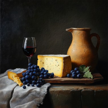 Käse Wein Trauben